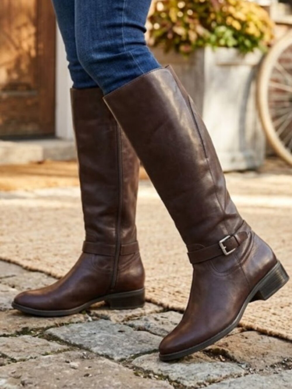 Lauren Ralph Lauren Mackenzie Tall Riding Boots Brown Leather Womens 7.5B